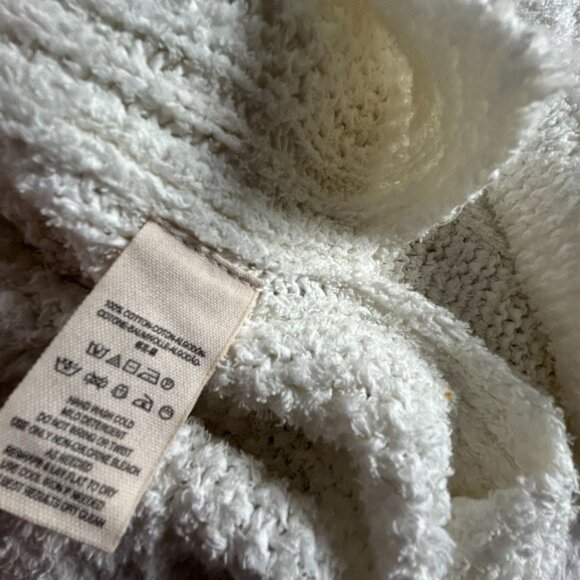 Free People Womens Coco V-Neck Sweater Pullover Size Medium White Knit Textured - Picture 4 of 8